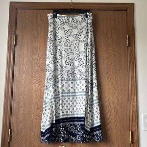 Navy and White Maxi Skirt
